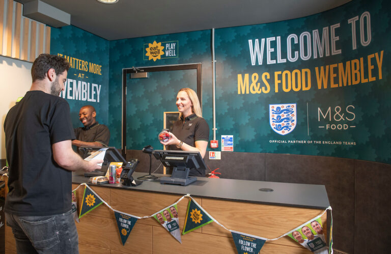 Wembley Stadium sign star retailer M&S Food & opens its first food